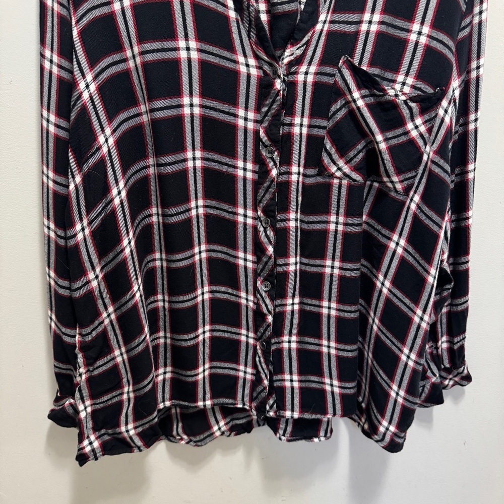 Addition Elle Love & Legend Black Plaid Button Down Shirt Size 20 - Picture 4 of 8